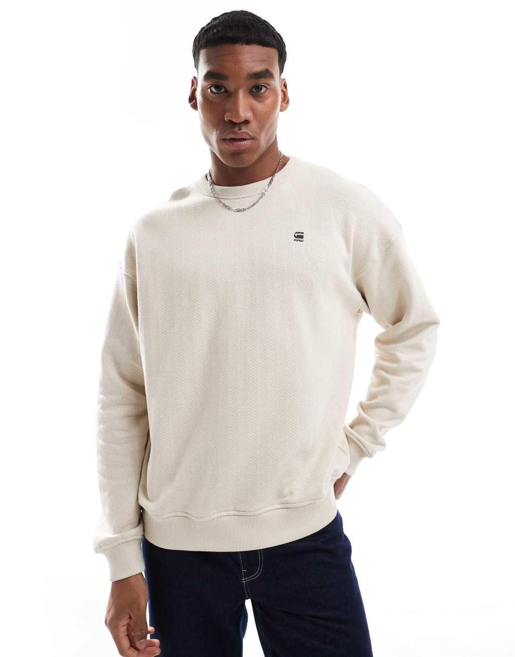 G-Star sweatshirt in off white with back print Product Image