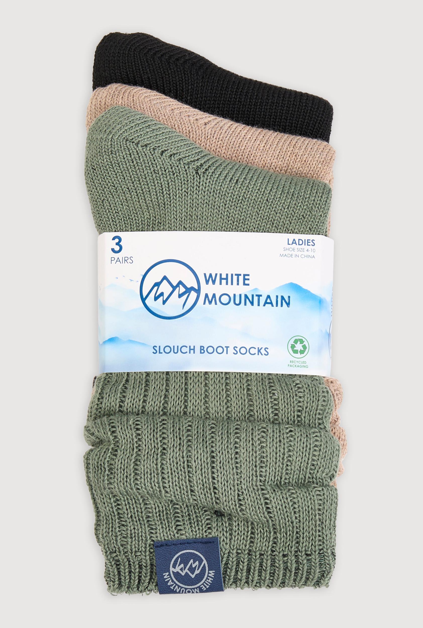 Ribbed Cuff Slouch Boot Socks 3 Pack Size 4-10 Female Product Image
