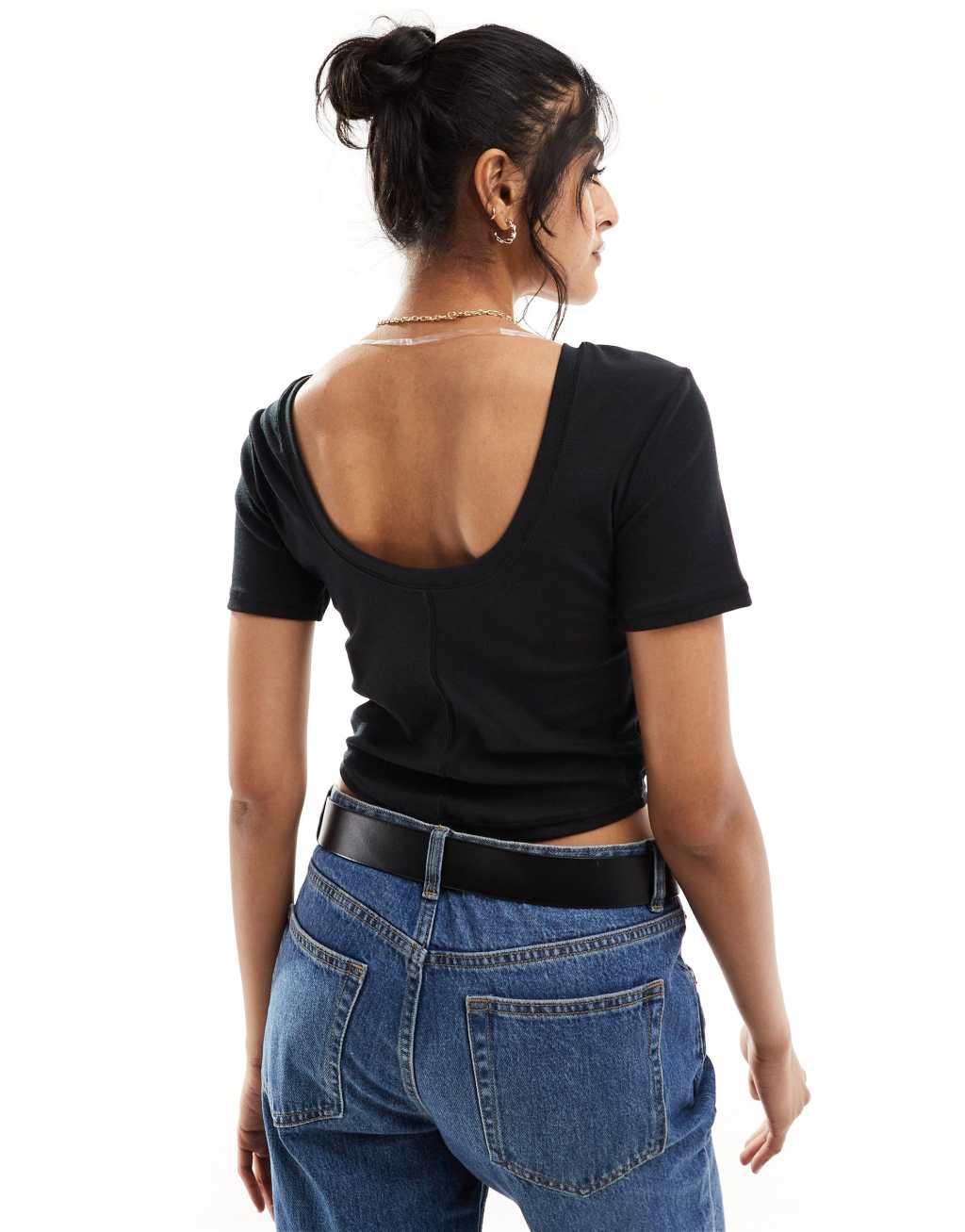 Nike Sportswear Chill Knit Women's Tight Scoop-Back Short-Sleeve Mini-Rib Top Product Image