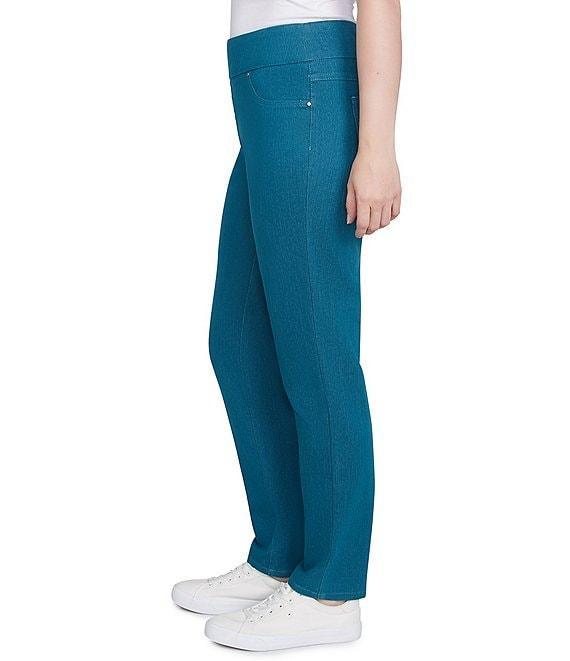 Ruby Rd. Stretch Cotton Blend Straight Slim Leg Pull-On Denim Jeans Product Image