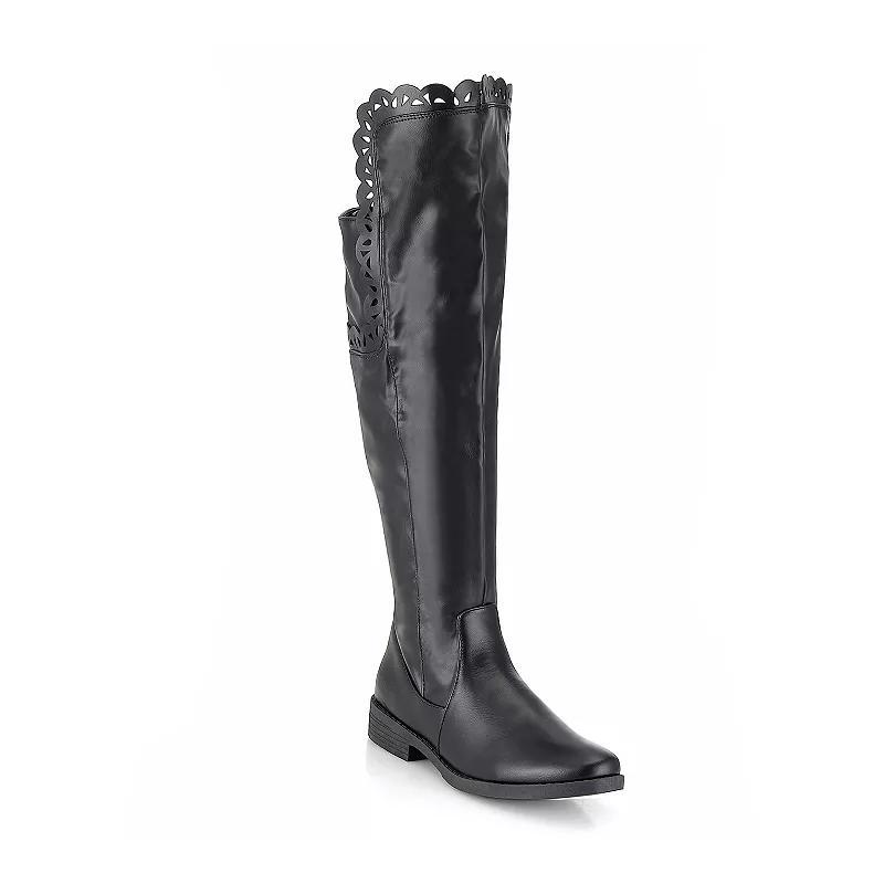 Henry Ferrera Charm-504 Women's Thigh-High Boots, Size: 8, Black Product Image