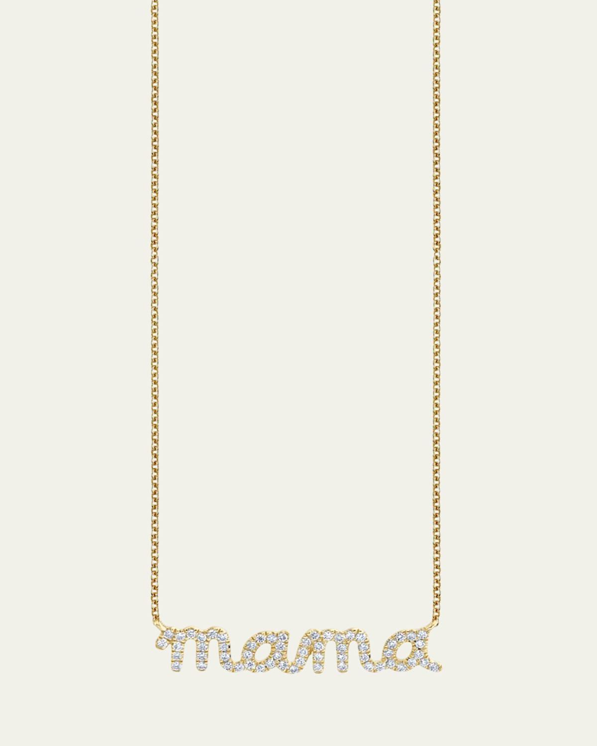 14k Diamond Mama Script Necklace Product Image