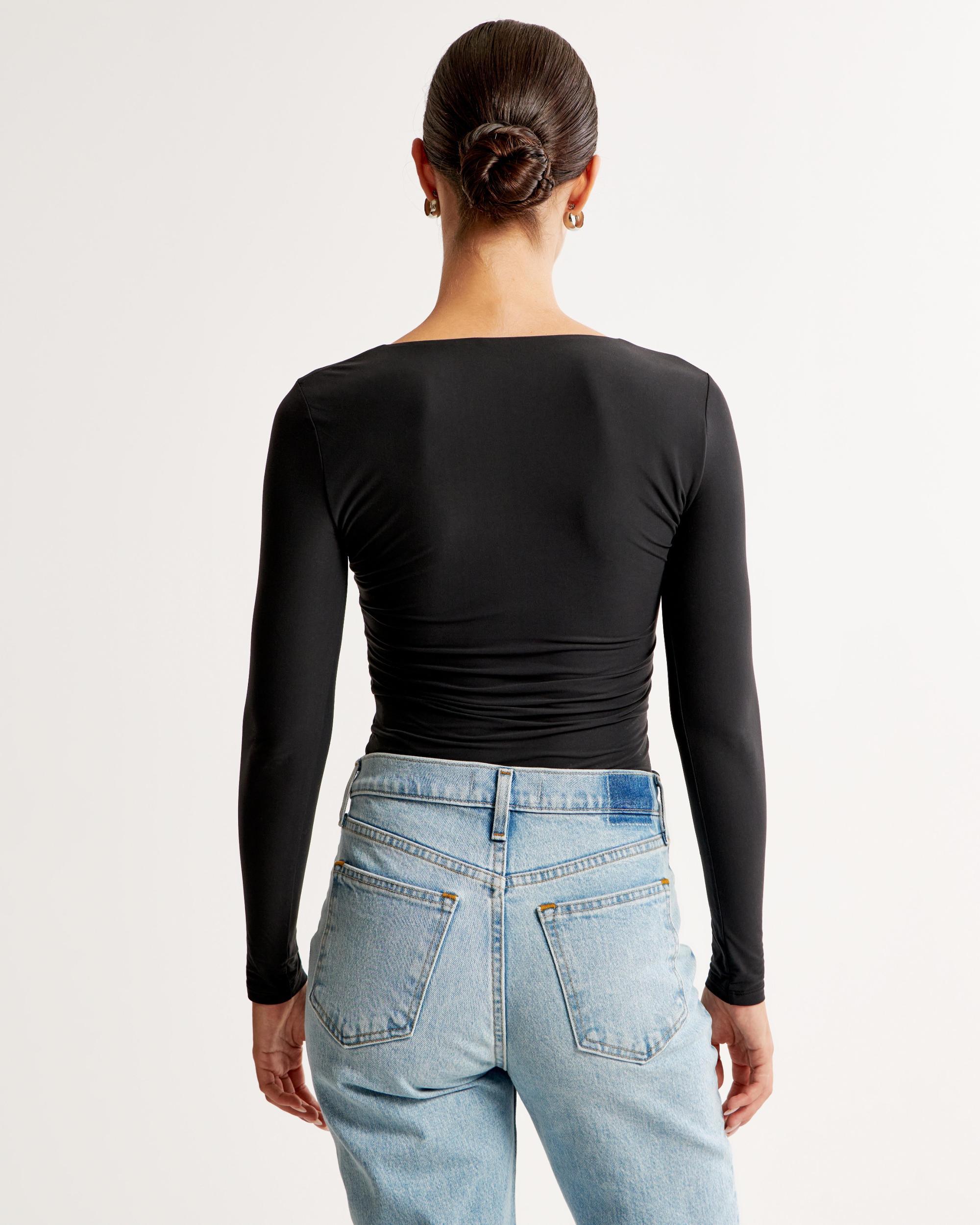Soft Matte Seamless Long-Sleeve Tuckable Squareneck Top Product Image