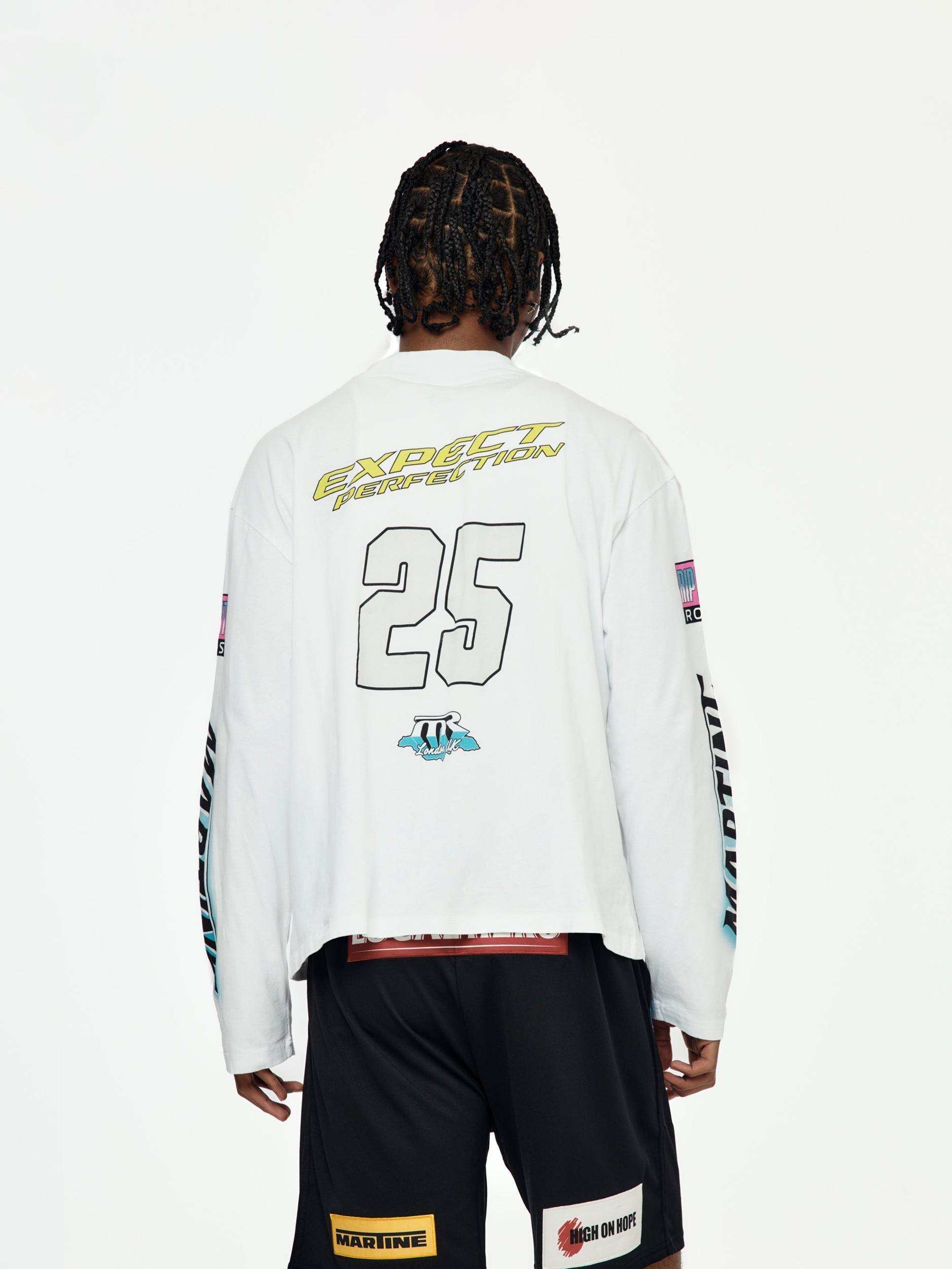 BMX Funnel Neck L/S T-Shirt (White) Product Image