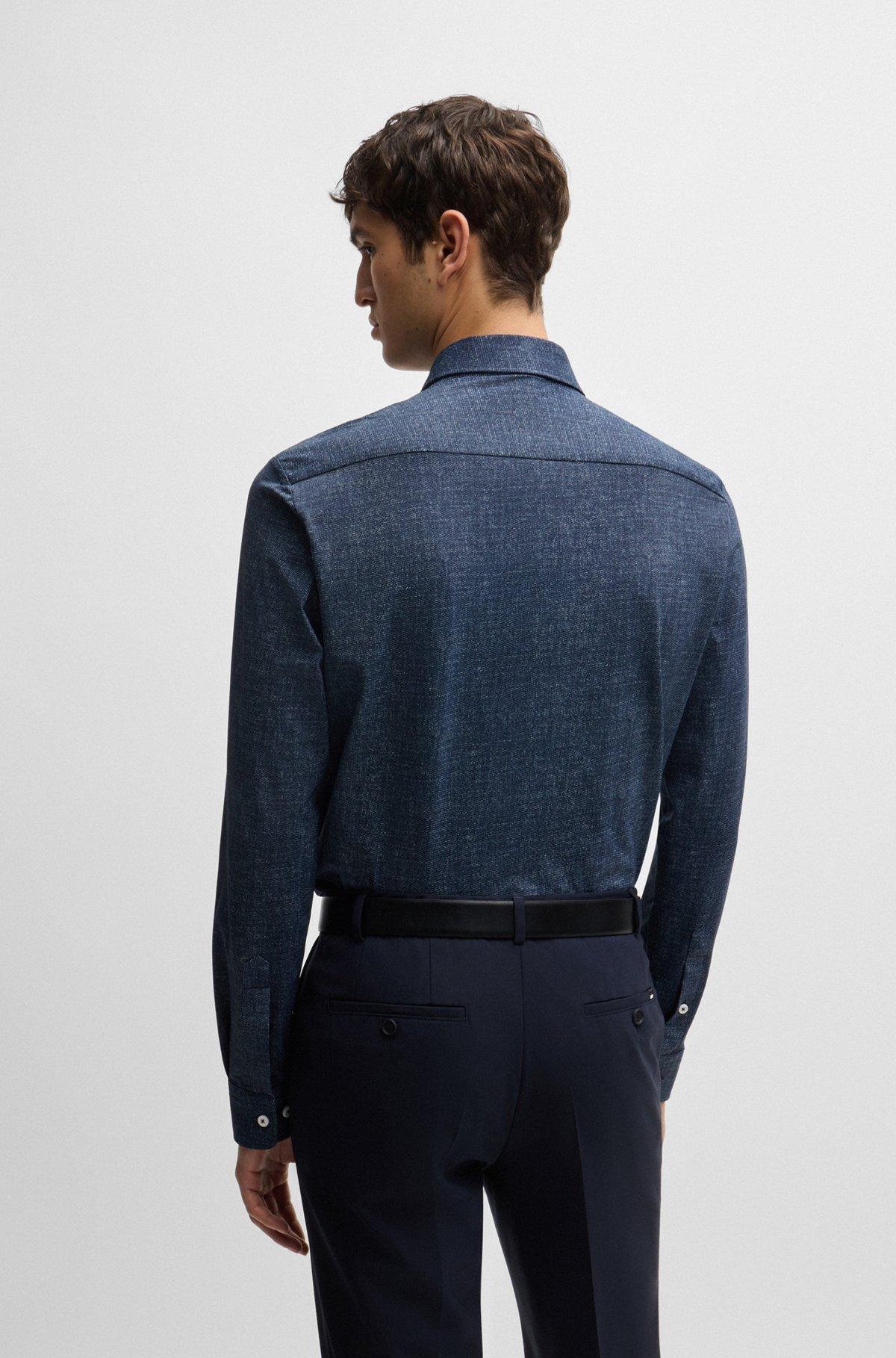 Slim-fit shirt in printed performance-stretch material Product Image
