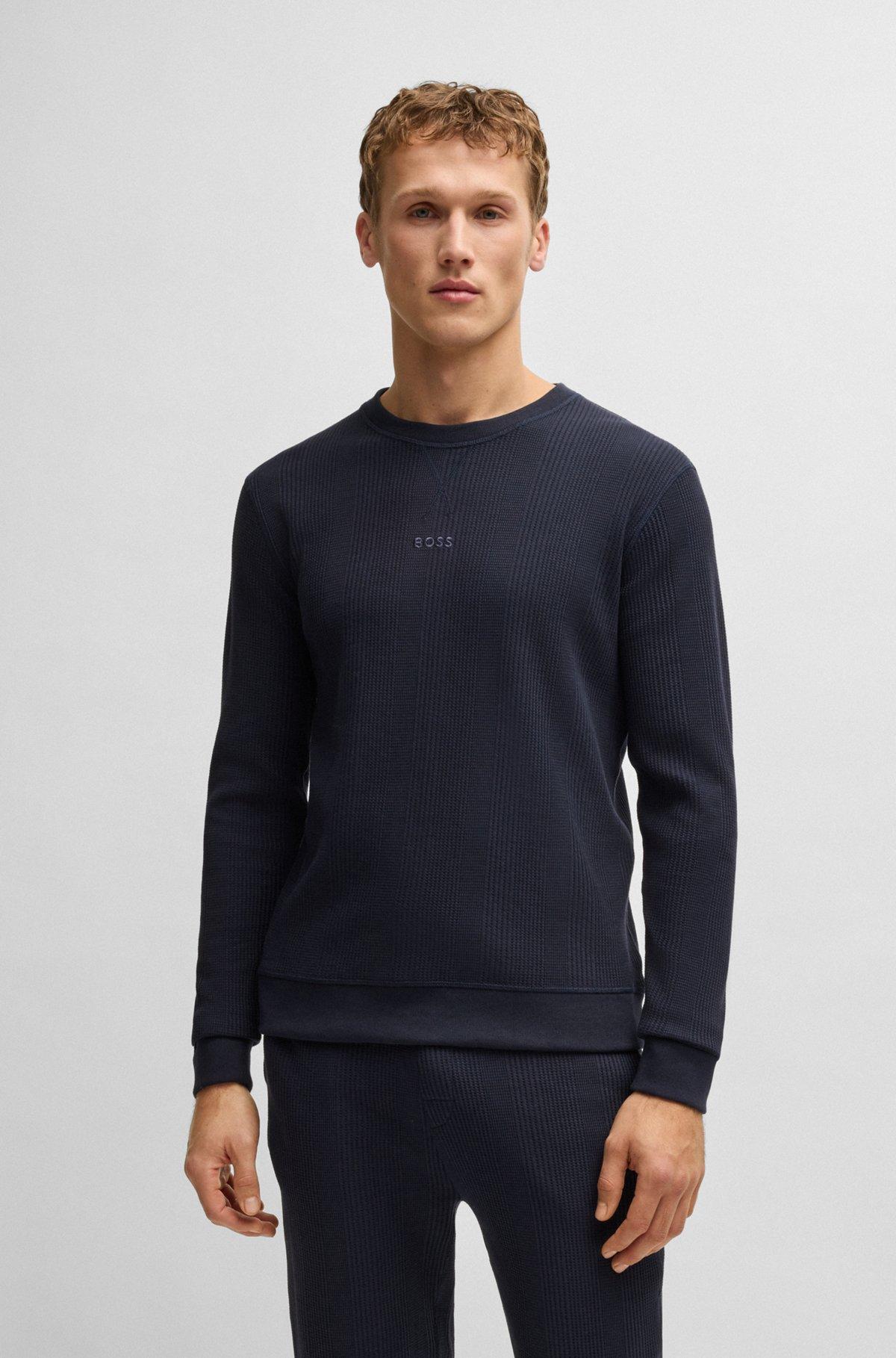 Logo-embroidered sweatshirt in a waffle knit Product Image