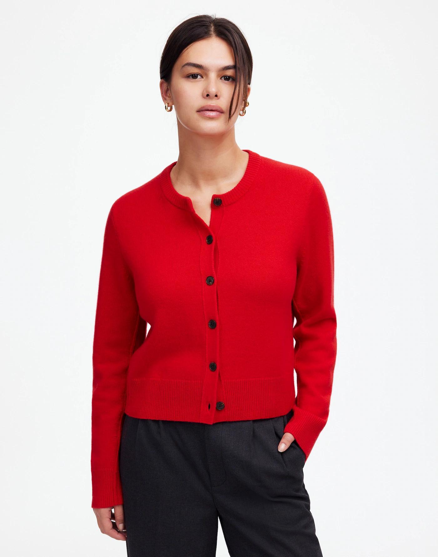 Cashmere Button-Front Cardigan Sweater Product Image
