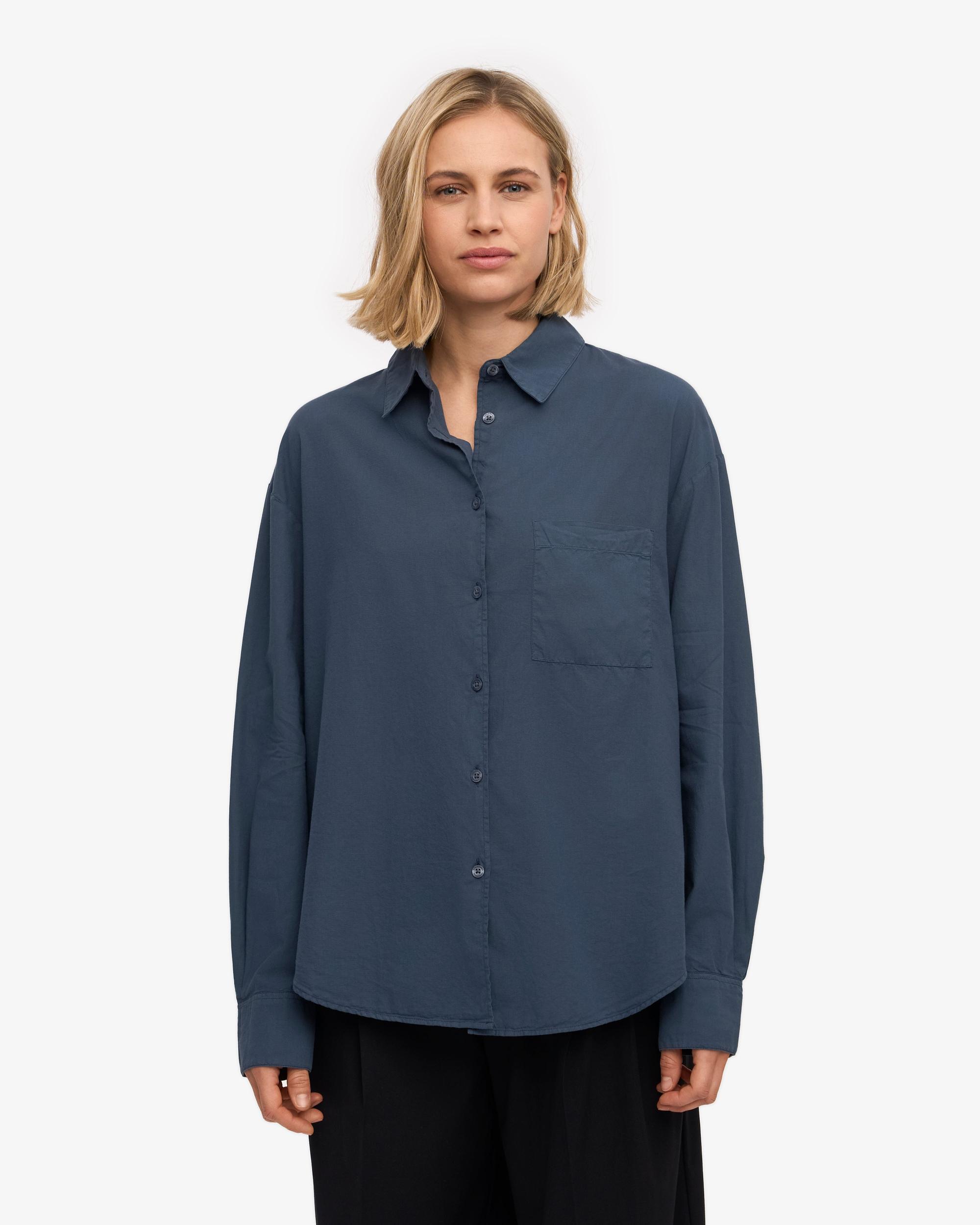 Organic Oversized Shirt - Petrol Blue Product Image