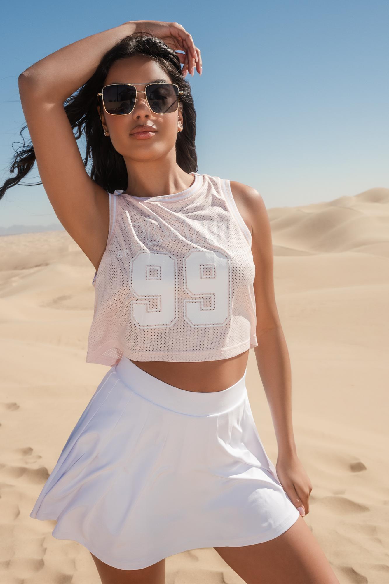 Graphic Mesh Cropped Jersey Female Product Image