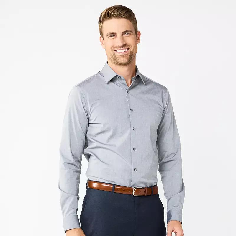 Men's Apt. 9® Premier Flex Extra-Slim Fit Wrinkle Resistant Dress Shirt, Size: Large-36/37, Silver Product Image