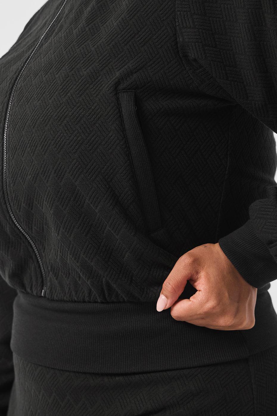 Cropped Doubles Only Full Zip Jacket - Black Product Image