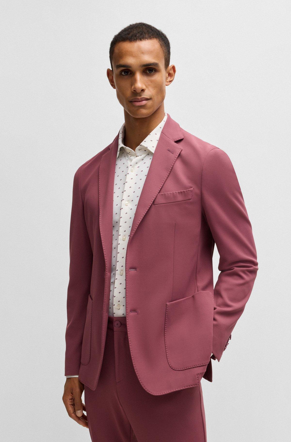 Slim-fit shirt in printed performance-stretch material Product Image
