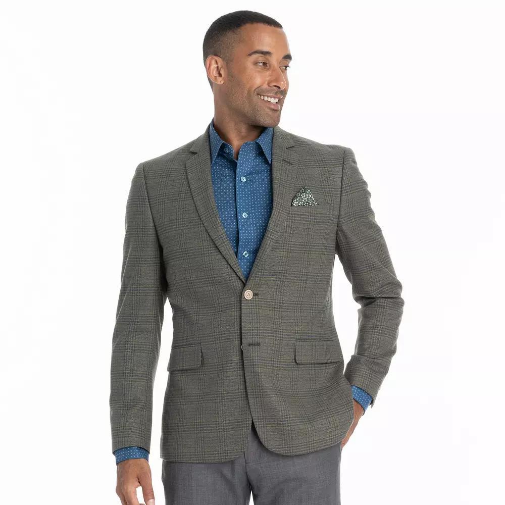 Men's Nick Graham Broadway Slim Fit Sport Coat, Size: 44 LONG, Green Check Product Image