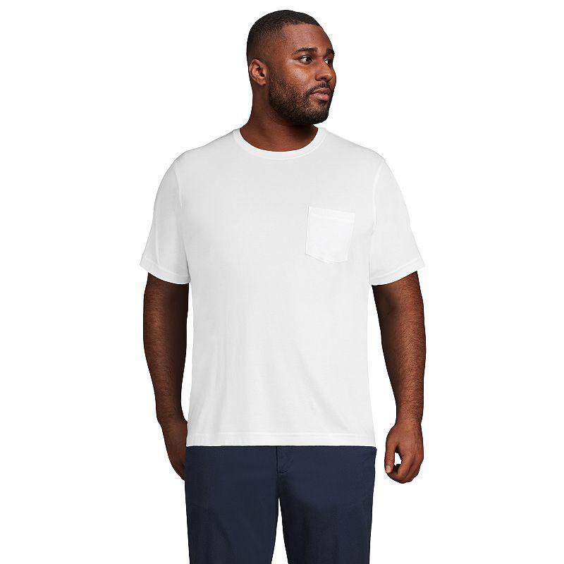 Big & Tall Lands End Supima Pocket Tee, Mens Radiant Blue Product Image