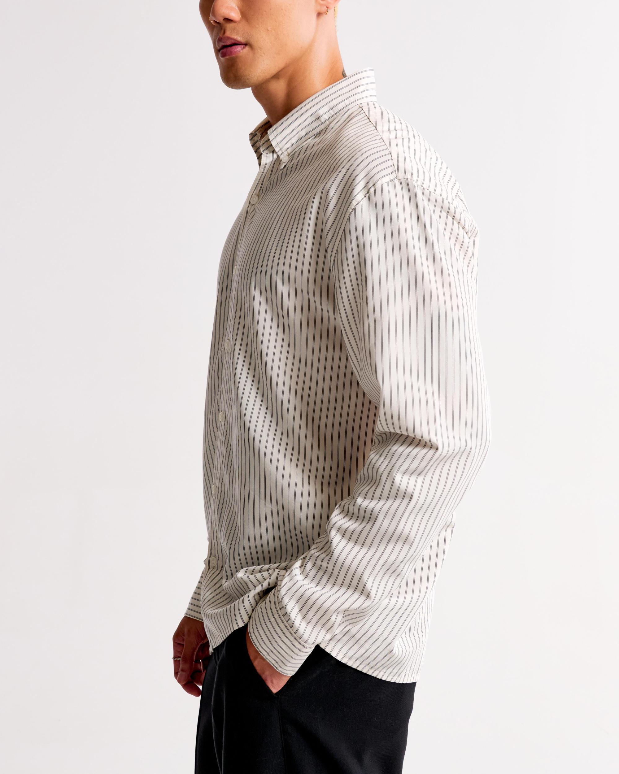 Long-Sleeve Cupro Button-Up Shirt Product Image