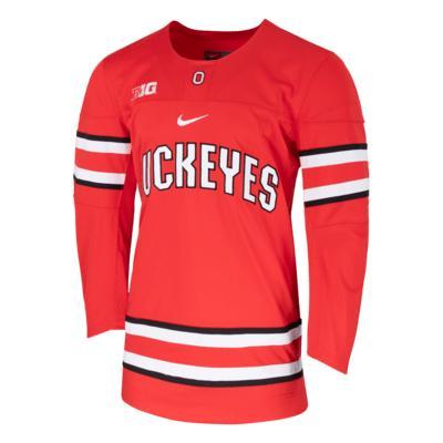 Men's Nike Scarlet Ohio State Buckeyes Replica Team Hockey Jersey, Size: XL, Red Product Image