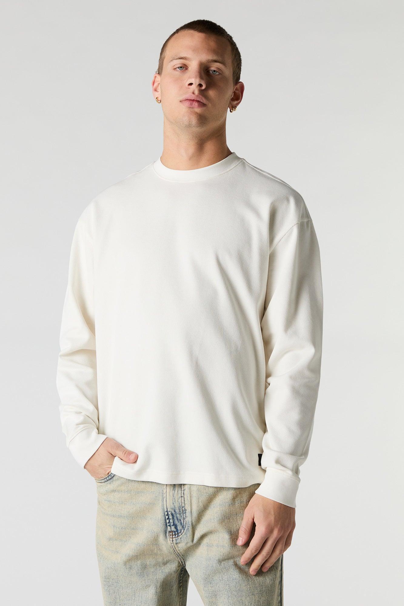 Ribbed Crewneck Sweatshirt Male Product Image