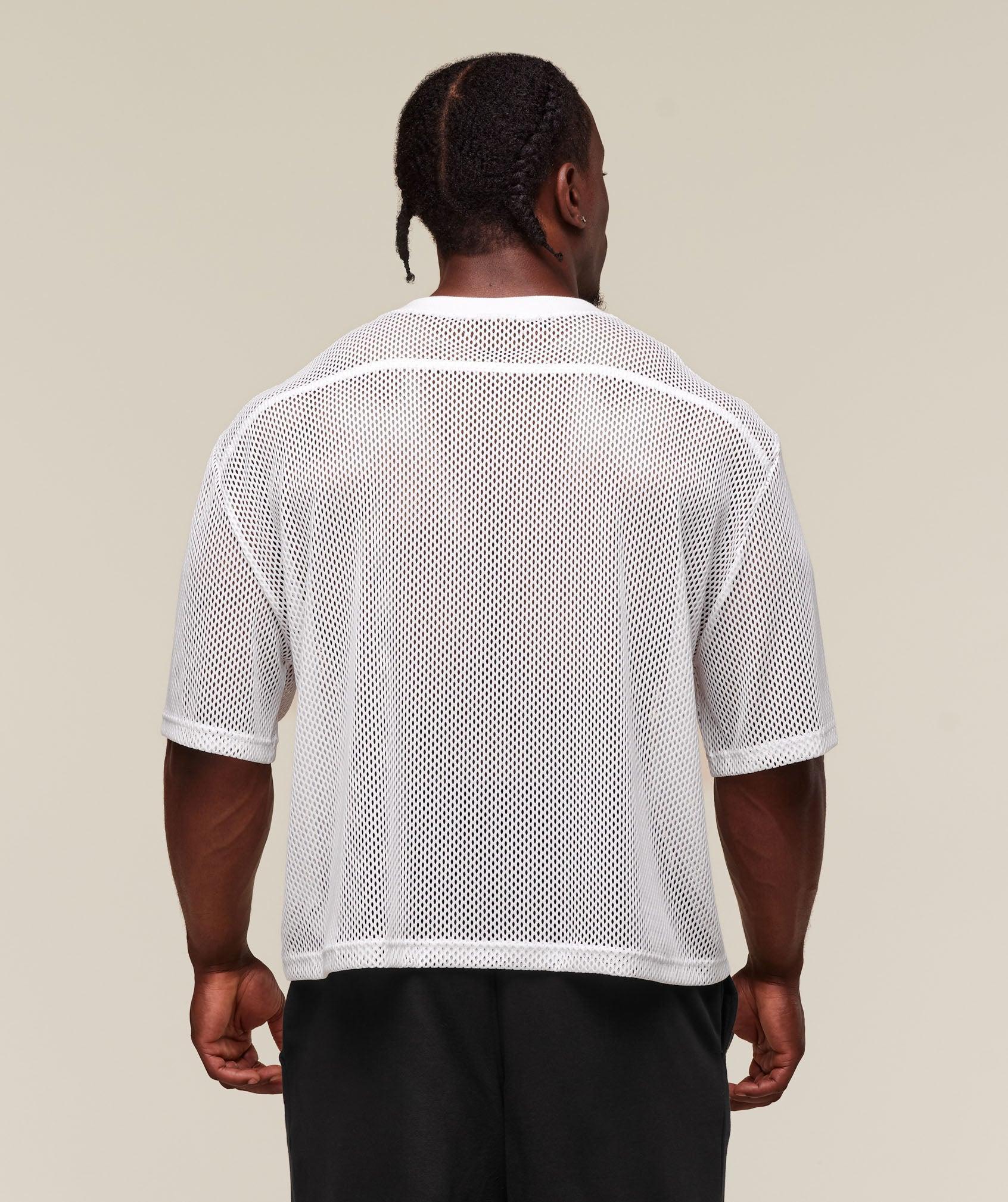 Gymshark Mesh Oversized T-Shirt - White Male Product Image