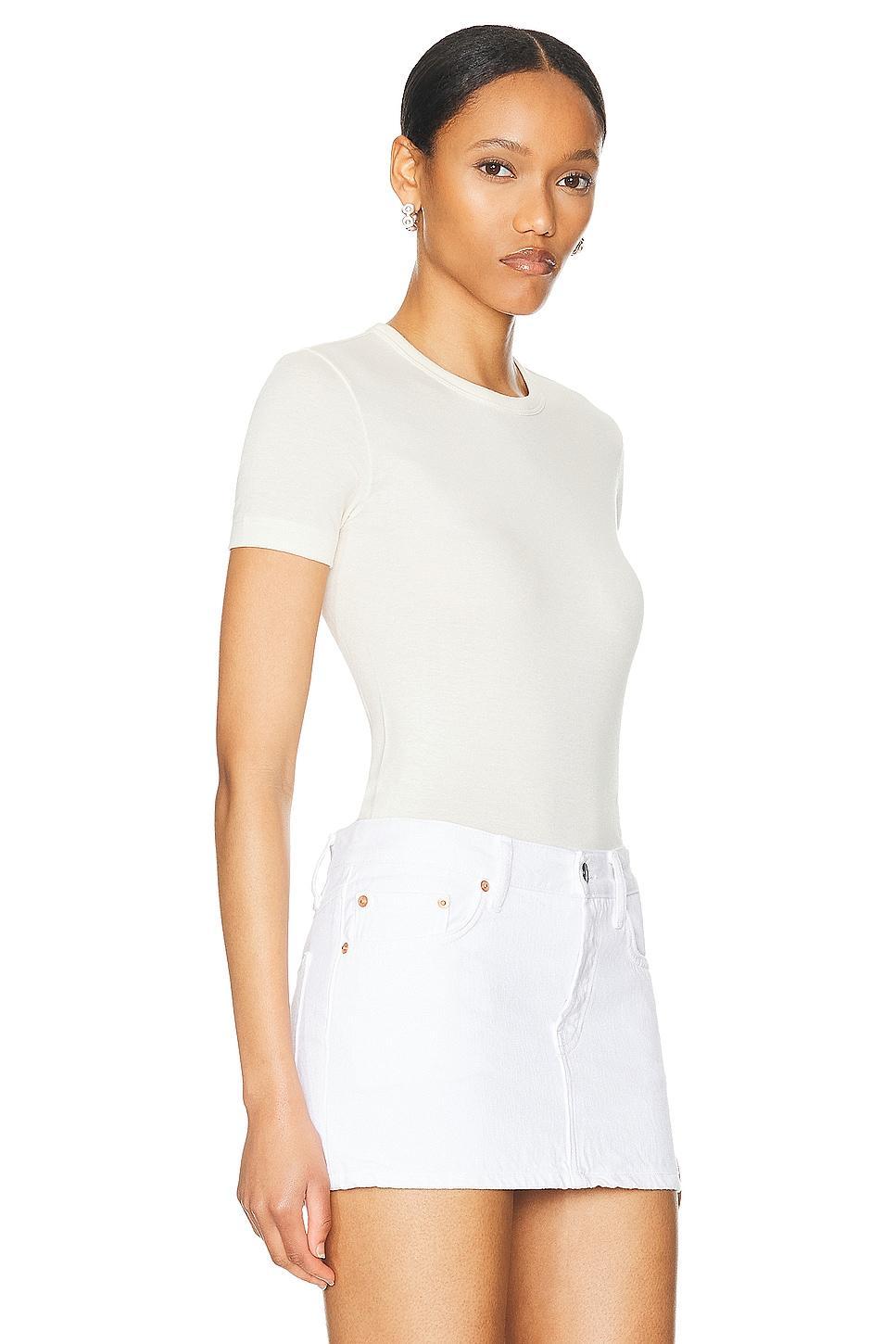 Womens Rib-Knit Pima Cotton-Blend T-Shirt Product Image