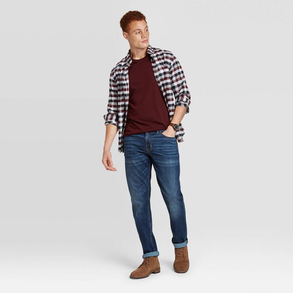 Men's Athletic Fit Jeans - Goodfellow & Co™ Dark Wash 34x30: Midweight Denim, Relaxed Leg, Mid Rise, Machine Washable Product Image
