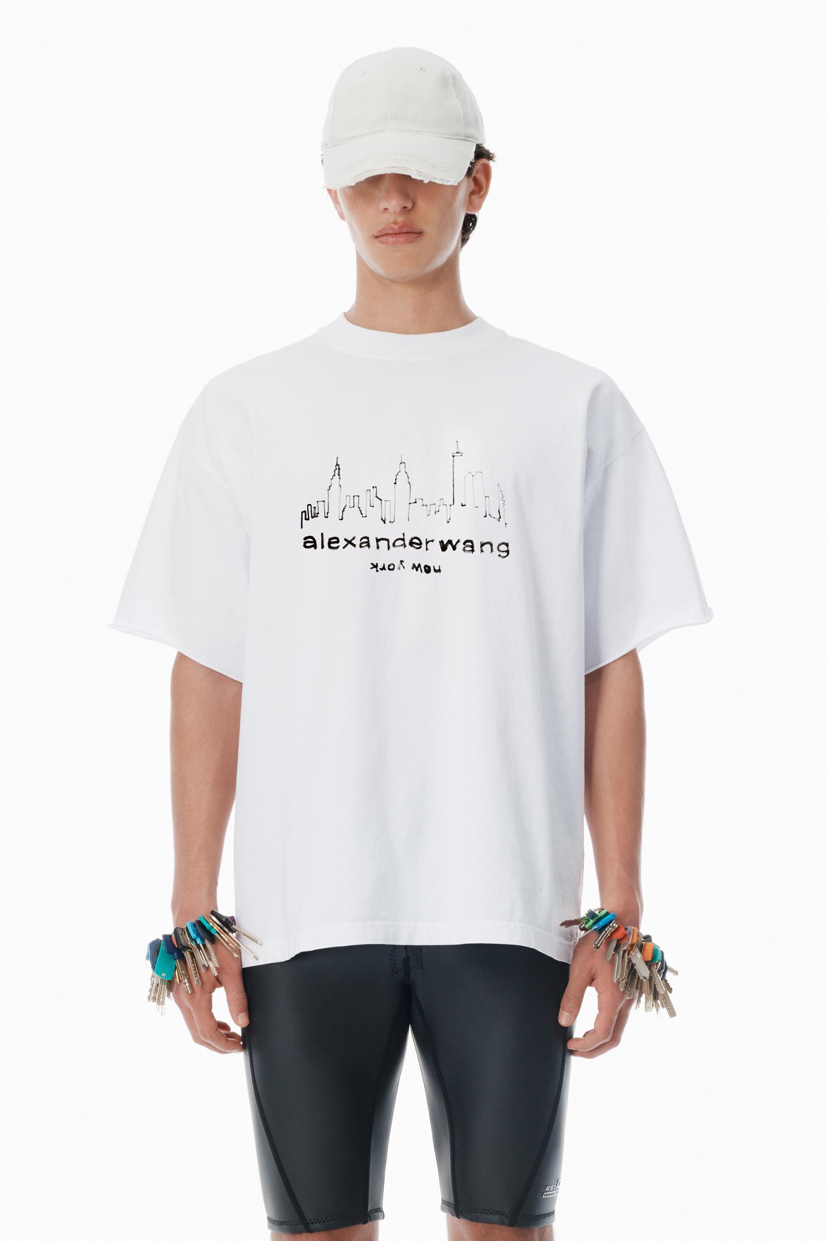 White Cotton Oversized Logo T-shirt Product Image