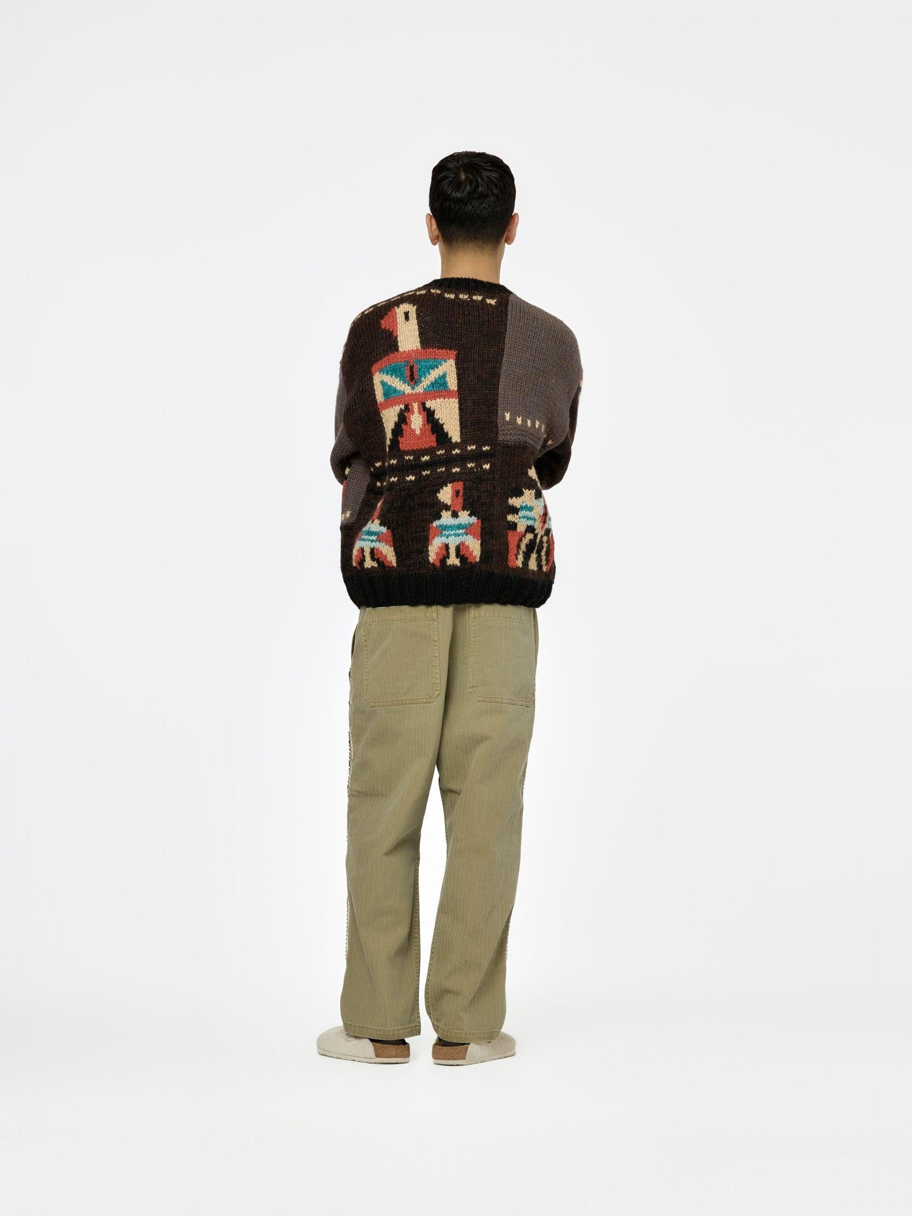 Hand Knit STD Cowichan Crew Sweater (Charcoal) Product Image