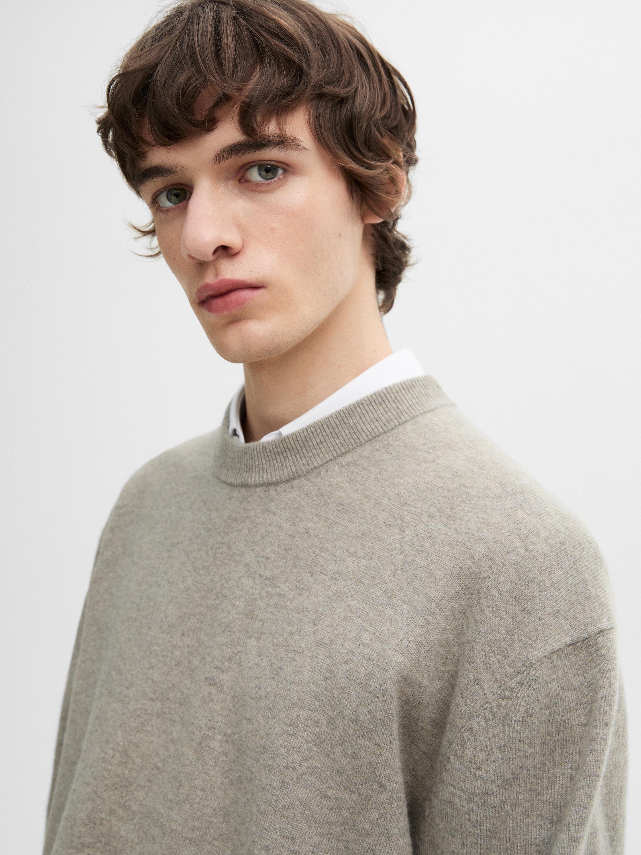 100% cashmere knit sweater · Washed, Aquamarine, Copper · Sweaters And Cardigans | Massimo Dutti Product Image