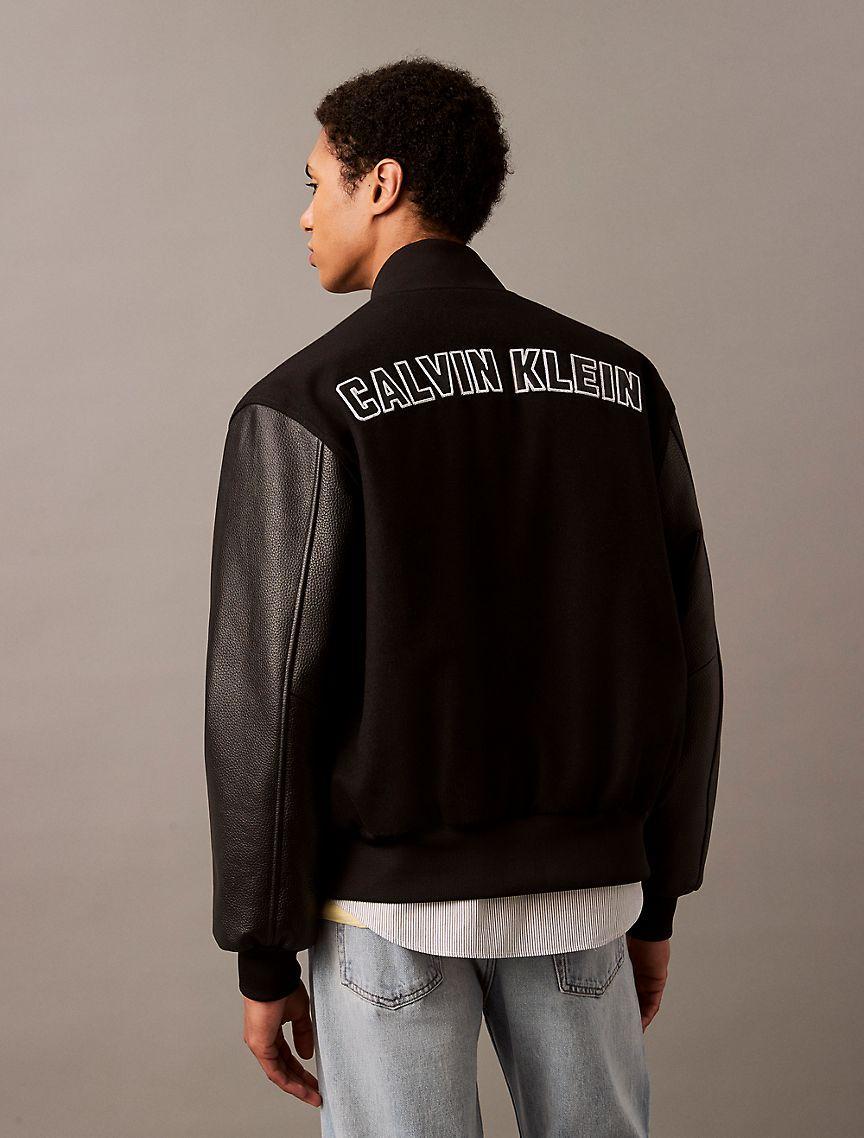 Varsity Monogram Logo Bomber Jacket Product Image