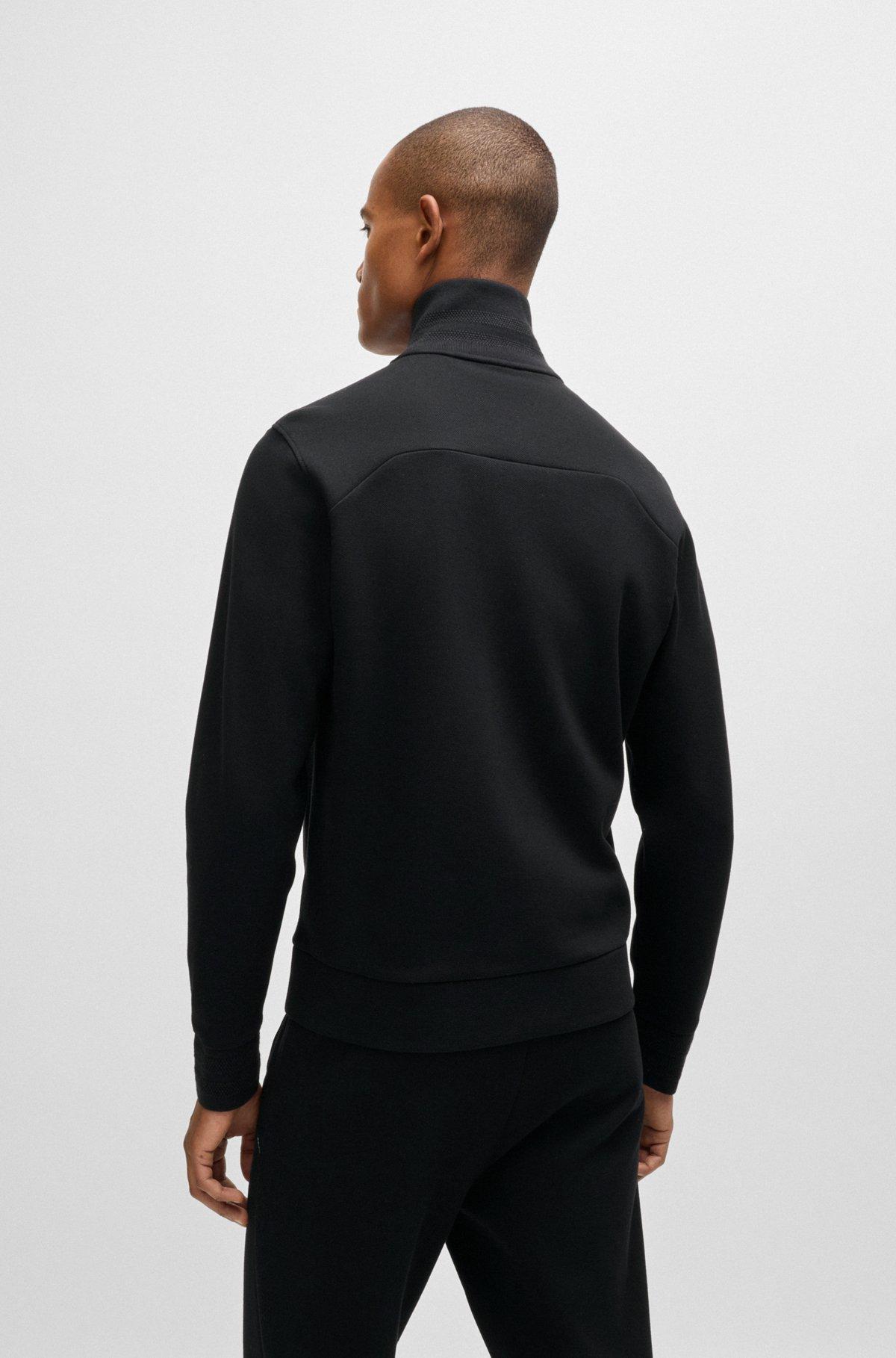 Sweatshirt with jacquard collar and cuffs Product Image