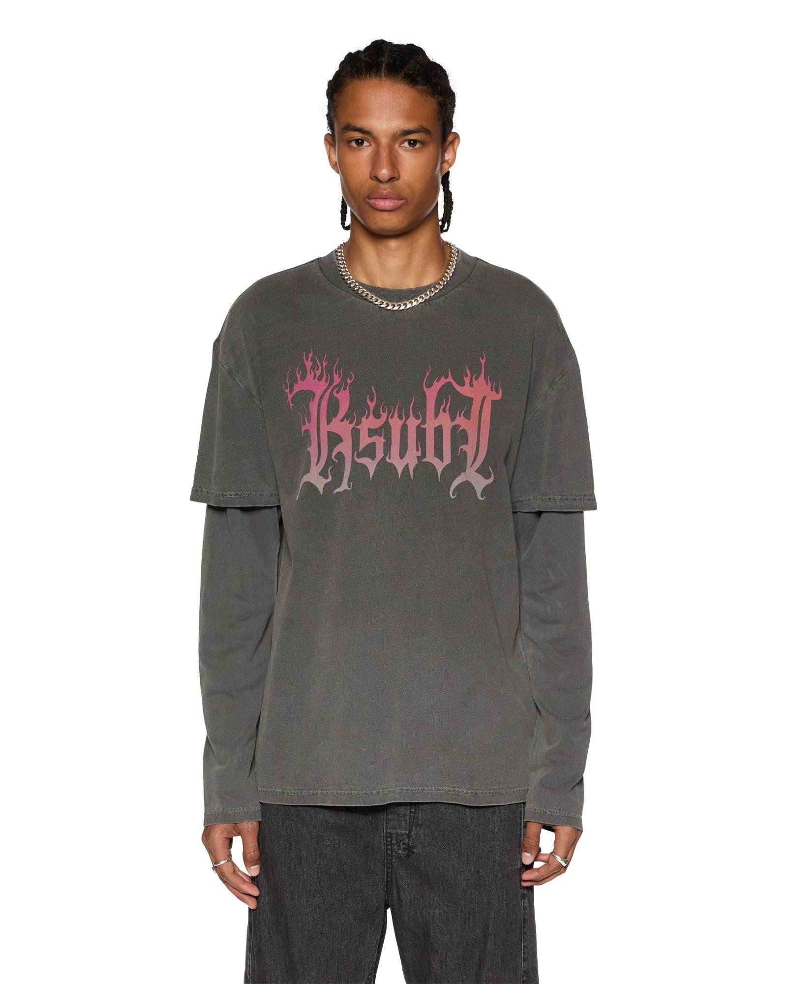 FUEGO LAYERED LS TEE CHARCOAL Male Product Image