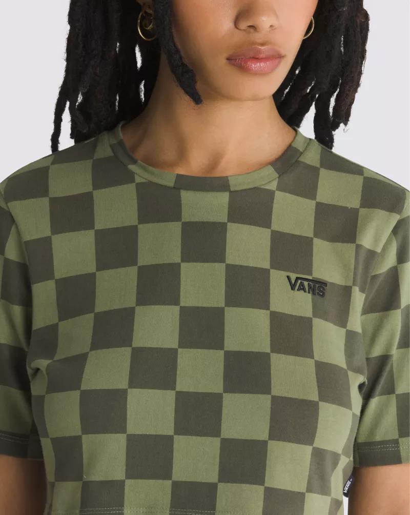 Check Crew Crop T-Shirt Product Image