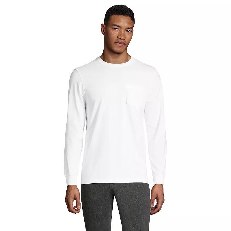 Big & Tall Lands' End Super-T Pocket Tee, Men's, Size: 3XL Tall, Radiant Blue Product Image