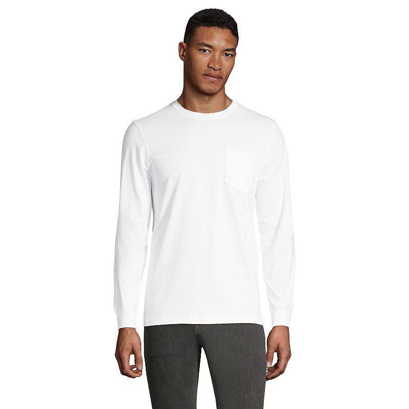 Big & Tall Lands' End Super-T Pocket Tee, Men's, Size: 3XL Tall, Radiant Blue Product Image