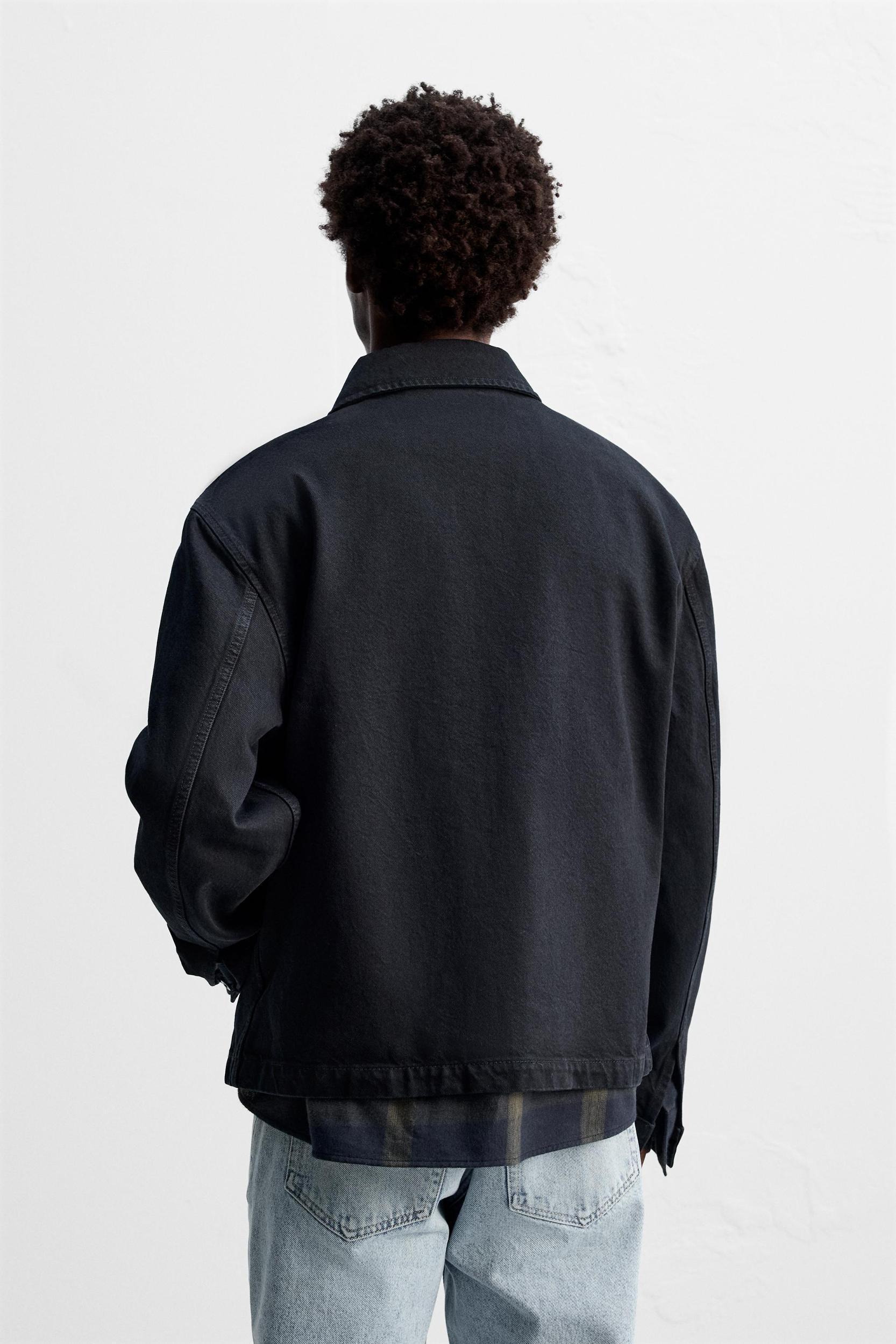 ZIPPERED DENIM JACKET Product Image