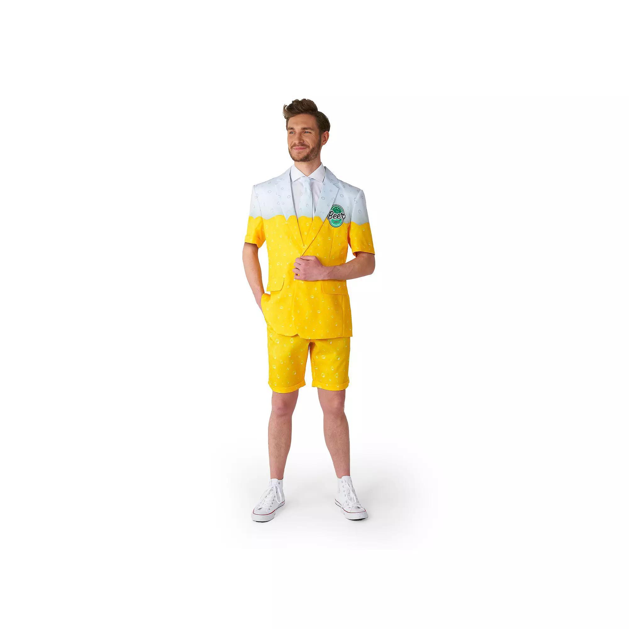 Mens Suitmeister Party Modern-Fit Novelty Summer Suit & Tie Set Product Image