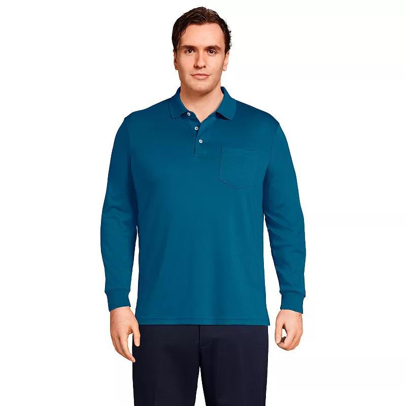 Big & Tall Lands' End Super Soft Relaxed-Fit Supima Pocket Polo, Men's, Size: XXL Tall, White Product Image