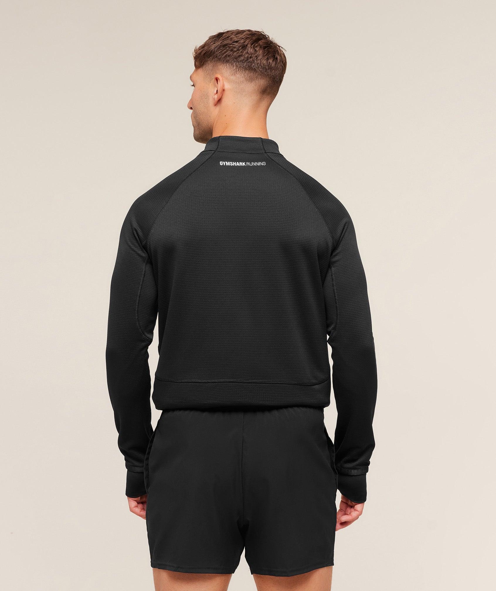 Gymshark Running 1/4 Zip - Black Male Product Image
