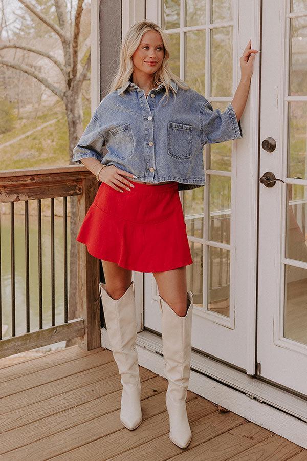 First Class Chic Denim Button Up Product Image