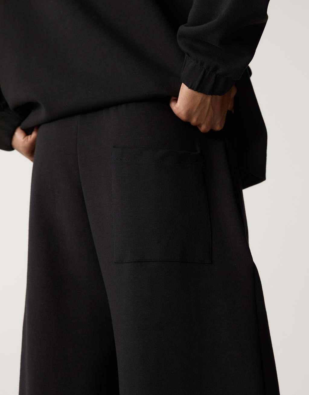 Pull&Bear wide leg tailored pants in black Product Image