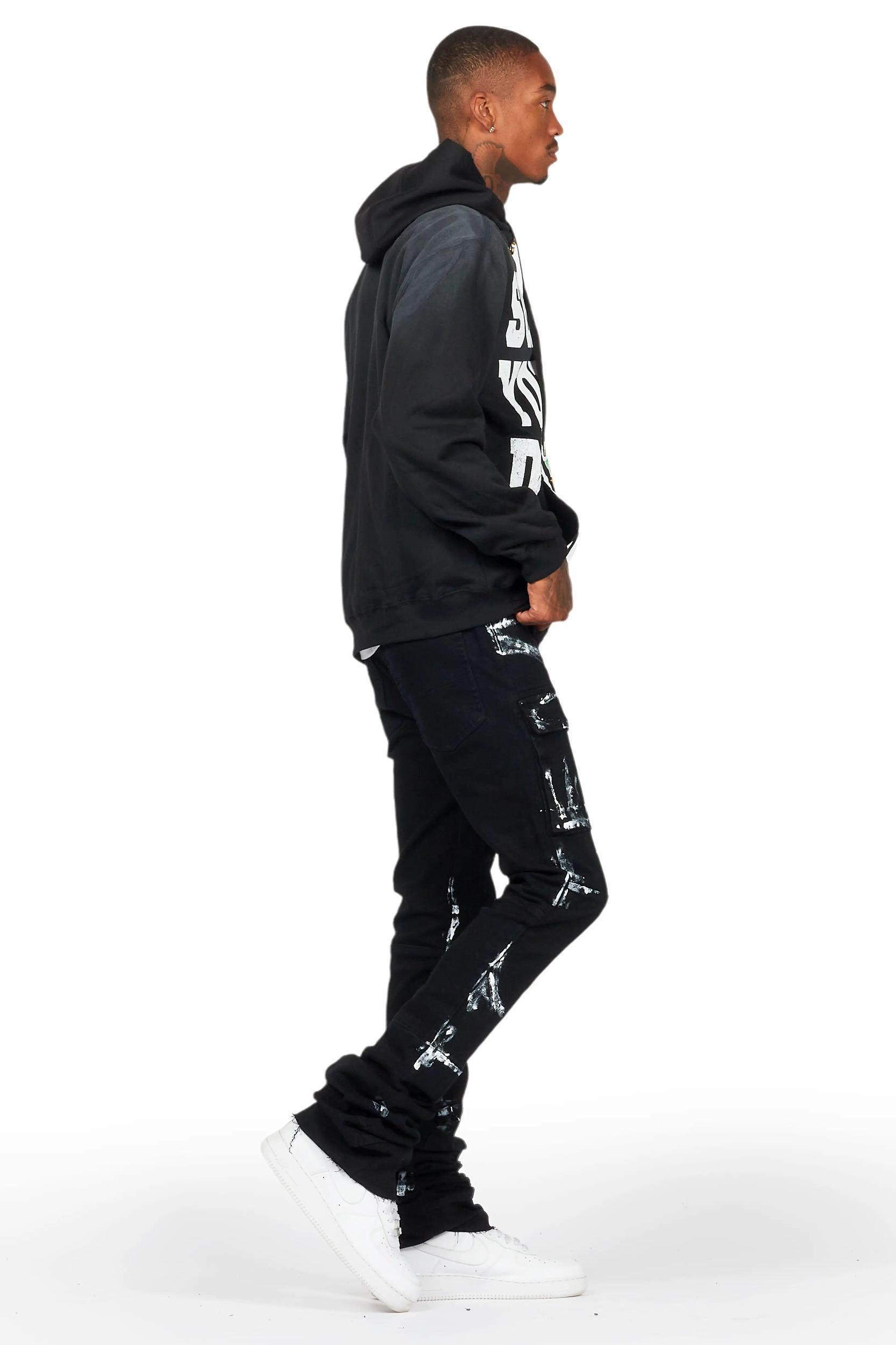 Tarl Black Hoodie/Super Stacked Flare Jean Bundle Male Product Image