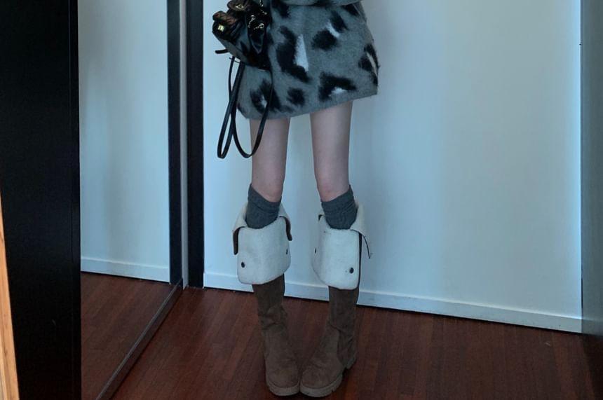 Oversized Leopard-Print Fluffy Sweater Product Image