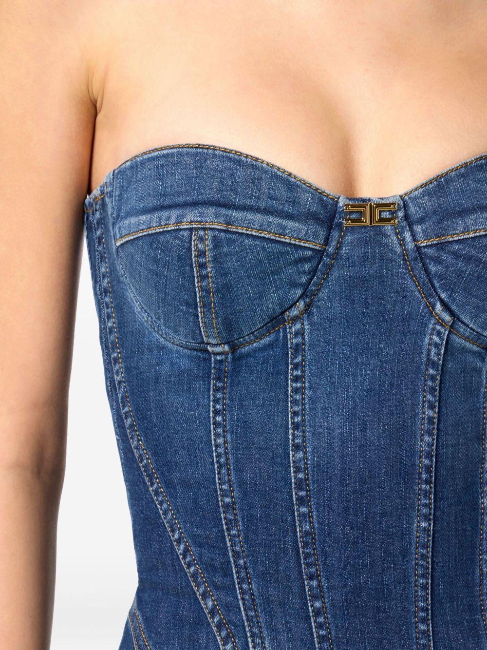 strapless denim midi dress Product Image