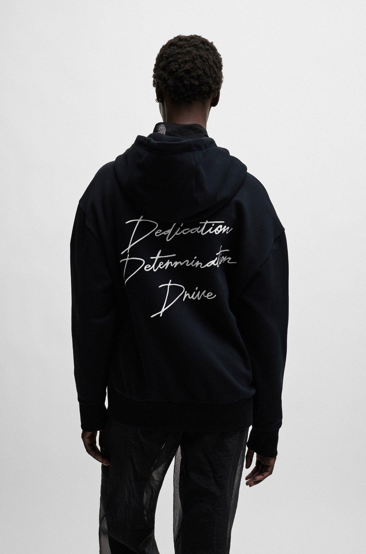NAOMI x BOSS cotton-terry sweatshirt with ribbed trims Product Image