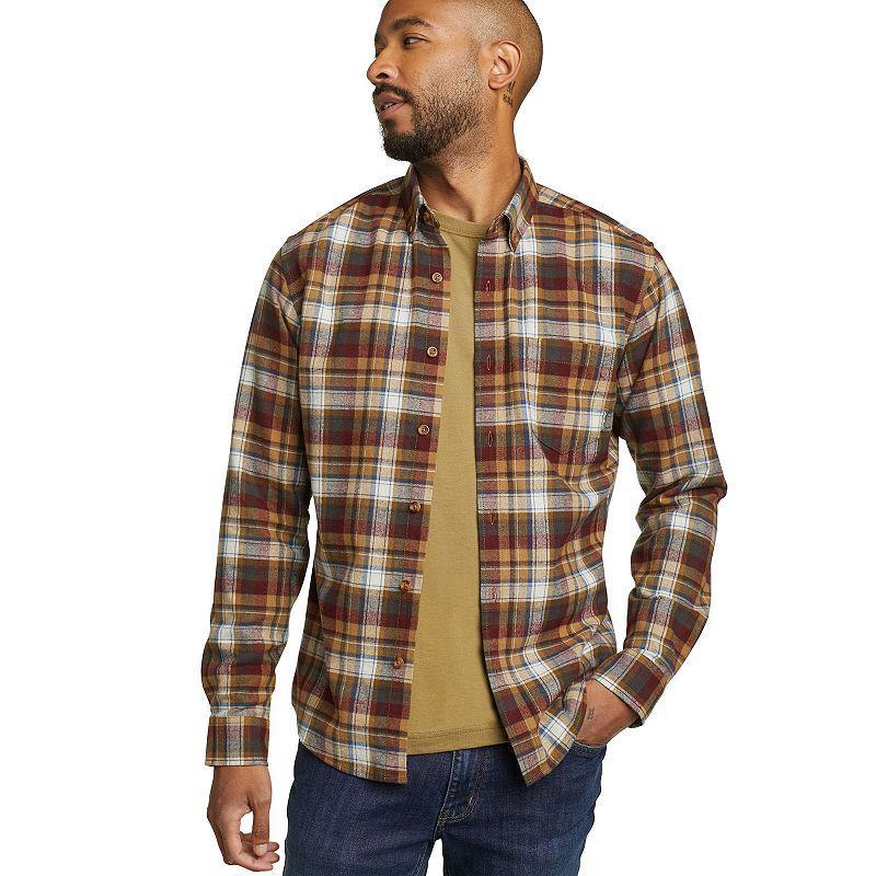 Men's Eddie Bauer Field Flannel Button-Down Shirt, Size: Large, Deep Brown Product Image