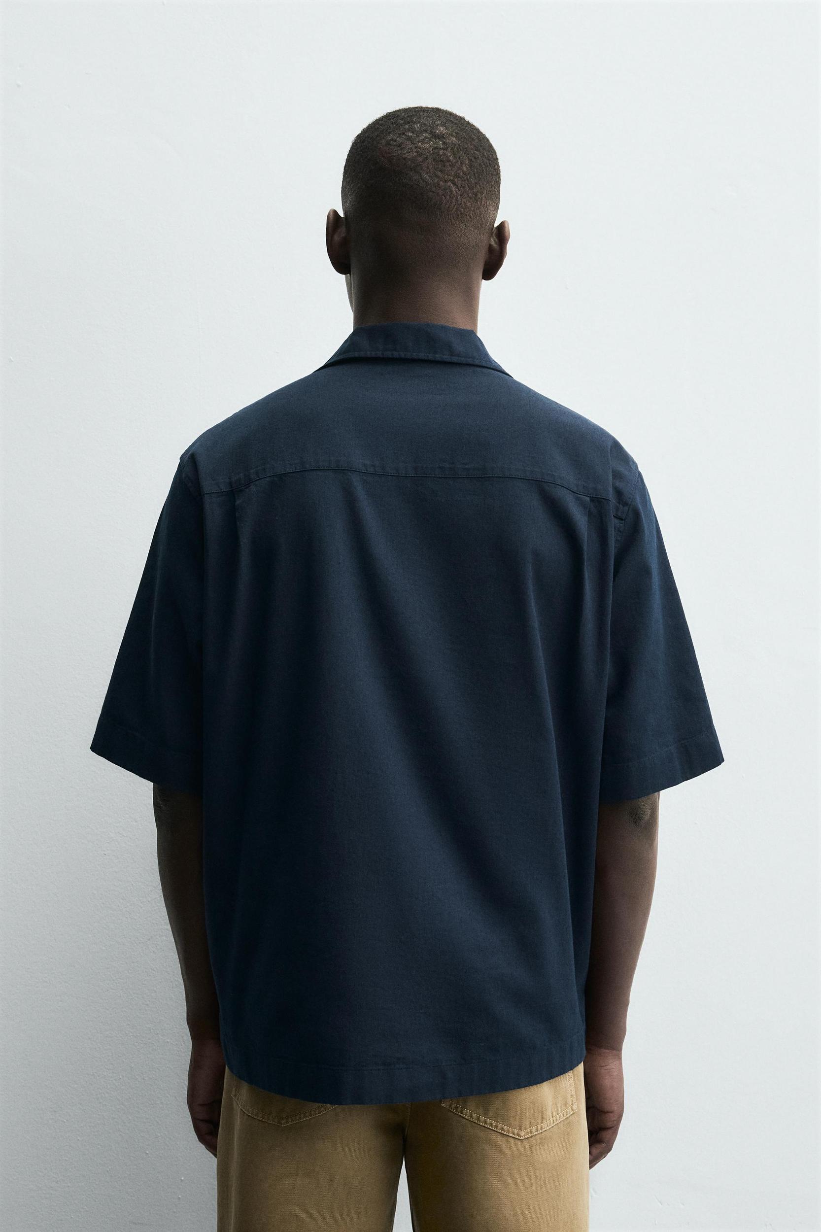 COTTON-LINEN POLO SHIRT Product Image