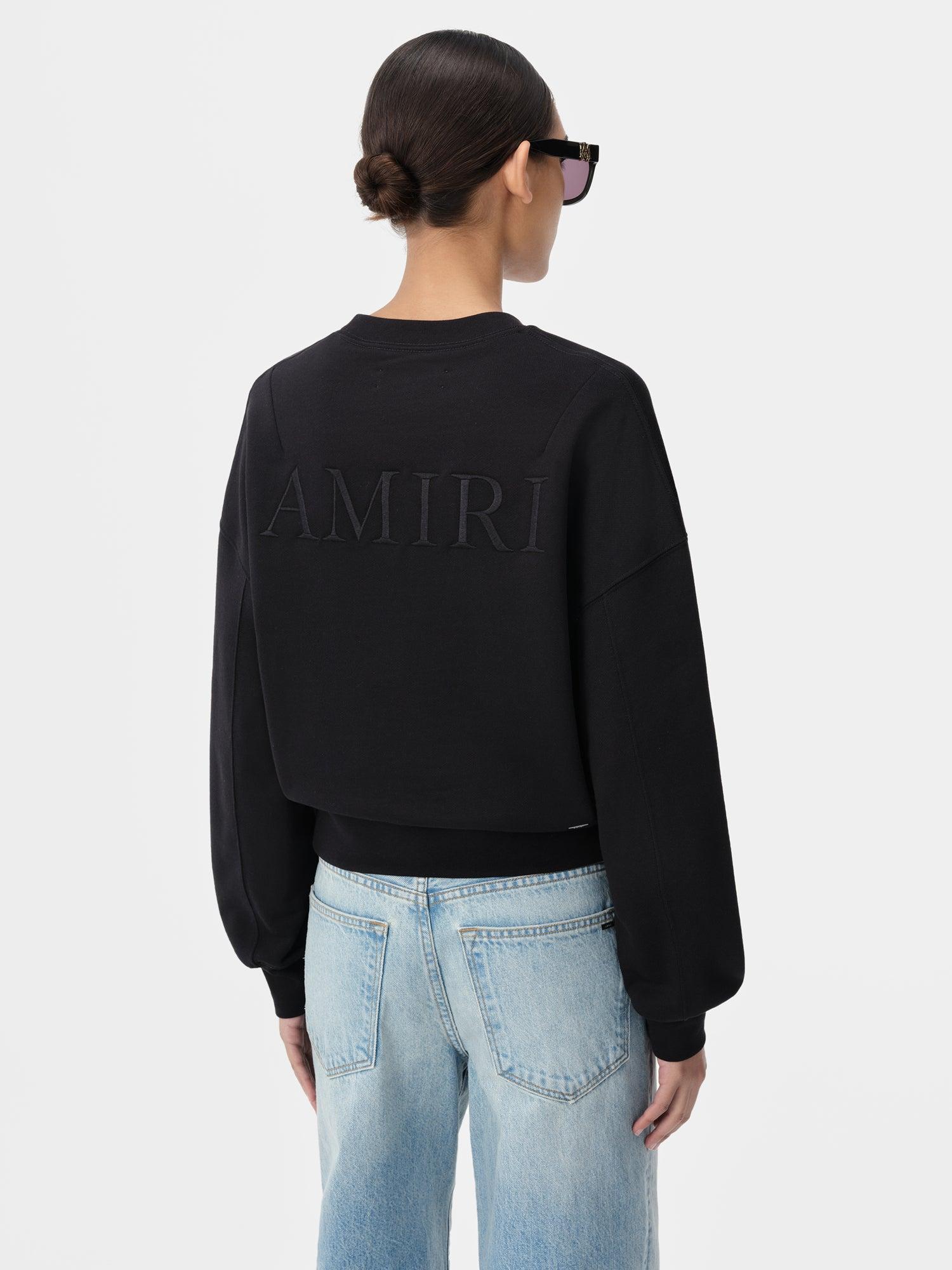 WOMEN - WOMEN'S AMIRI EMBROIDERED CREW - Black Female Product Image