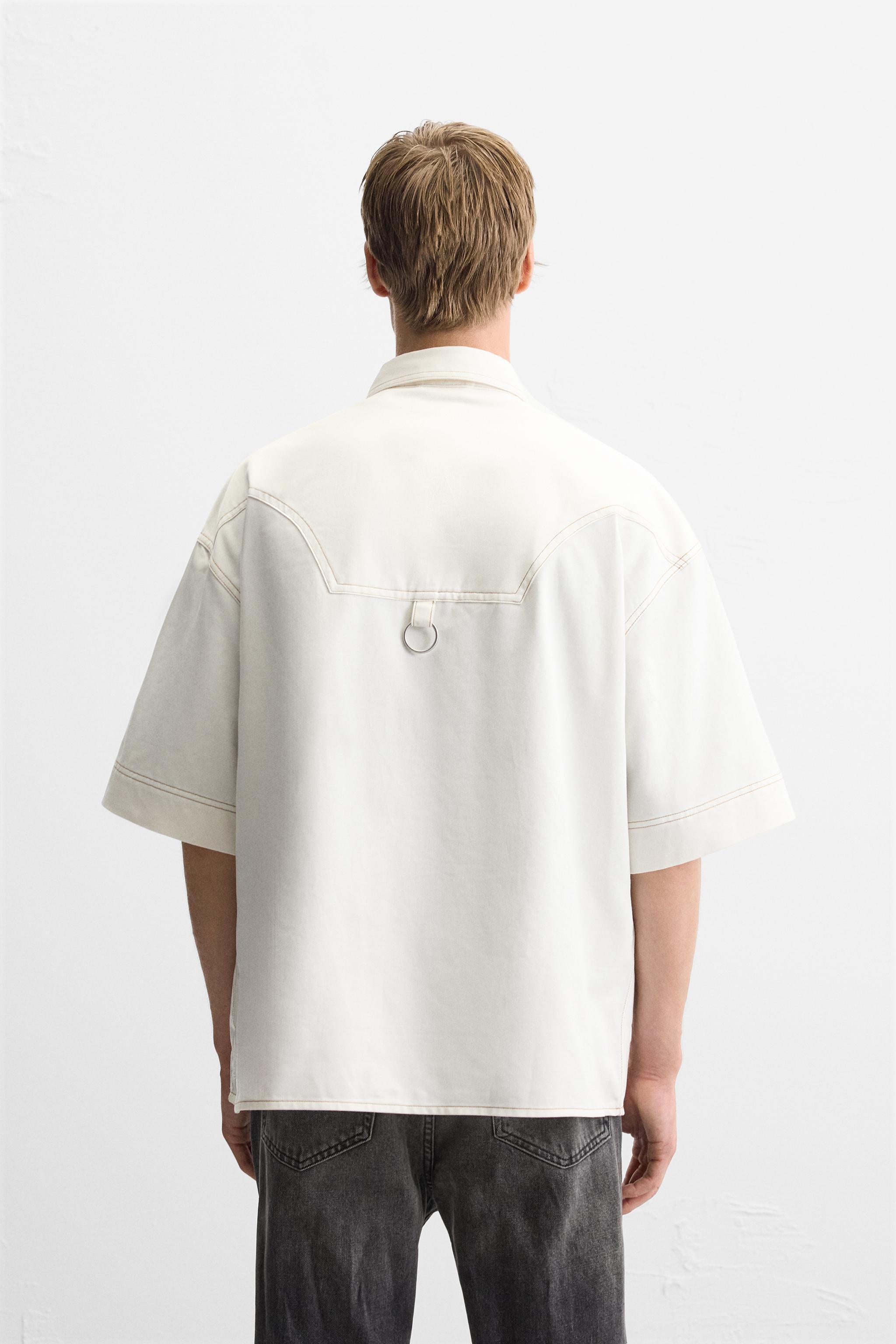 COTTON - LYOCELL TOPSTITCHING SHIRT Product Image