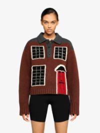 HOUSE' INTARSIA POLO SWEATER in brown | JW Anderson US  Product Image