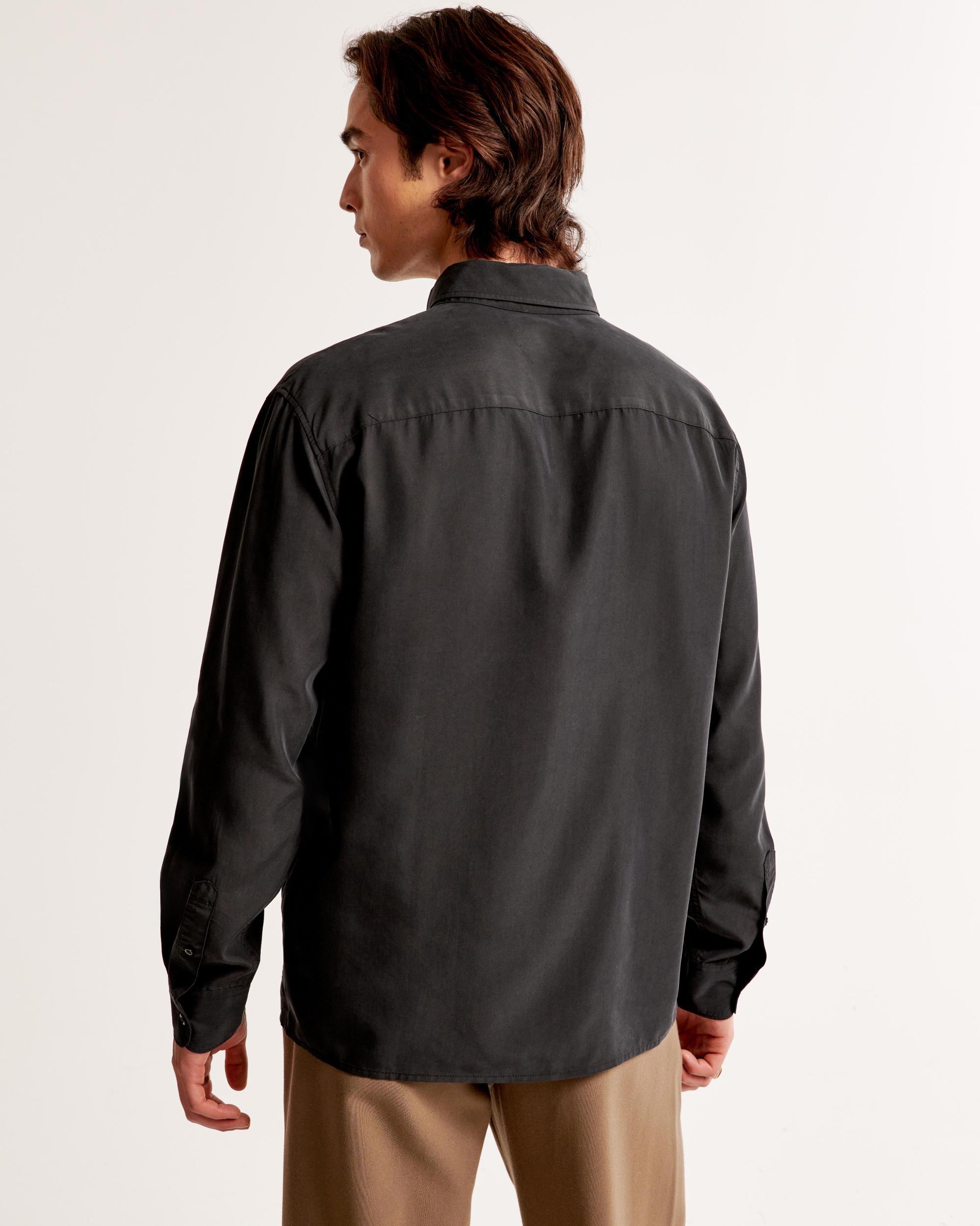 Long-Sleeve Cupro Button-Up Shirt Product Image