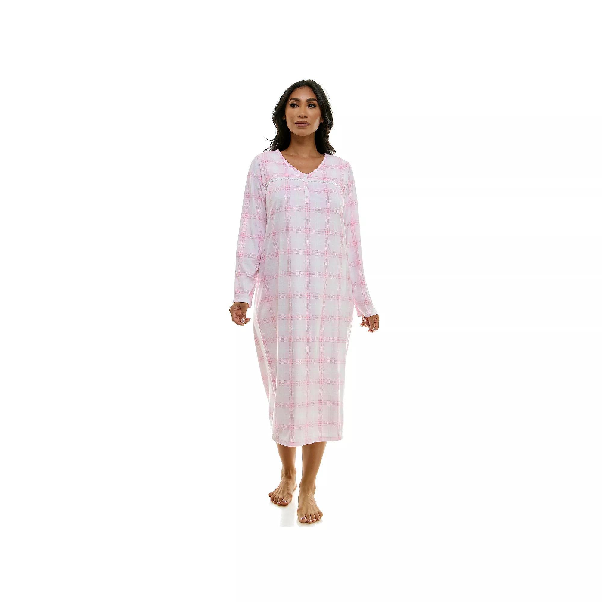 Petite Croft & Barrow® Velour Sleepshirt, Women's, Size: Small Petite, Arlas Check Product Image